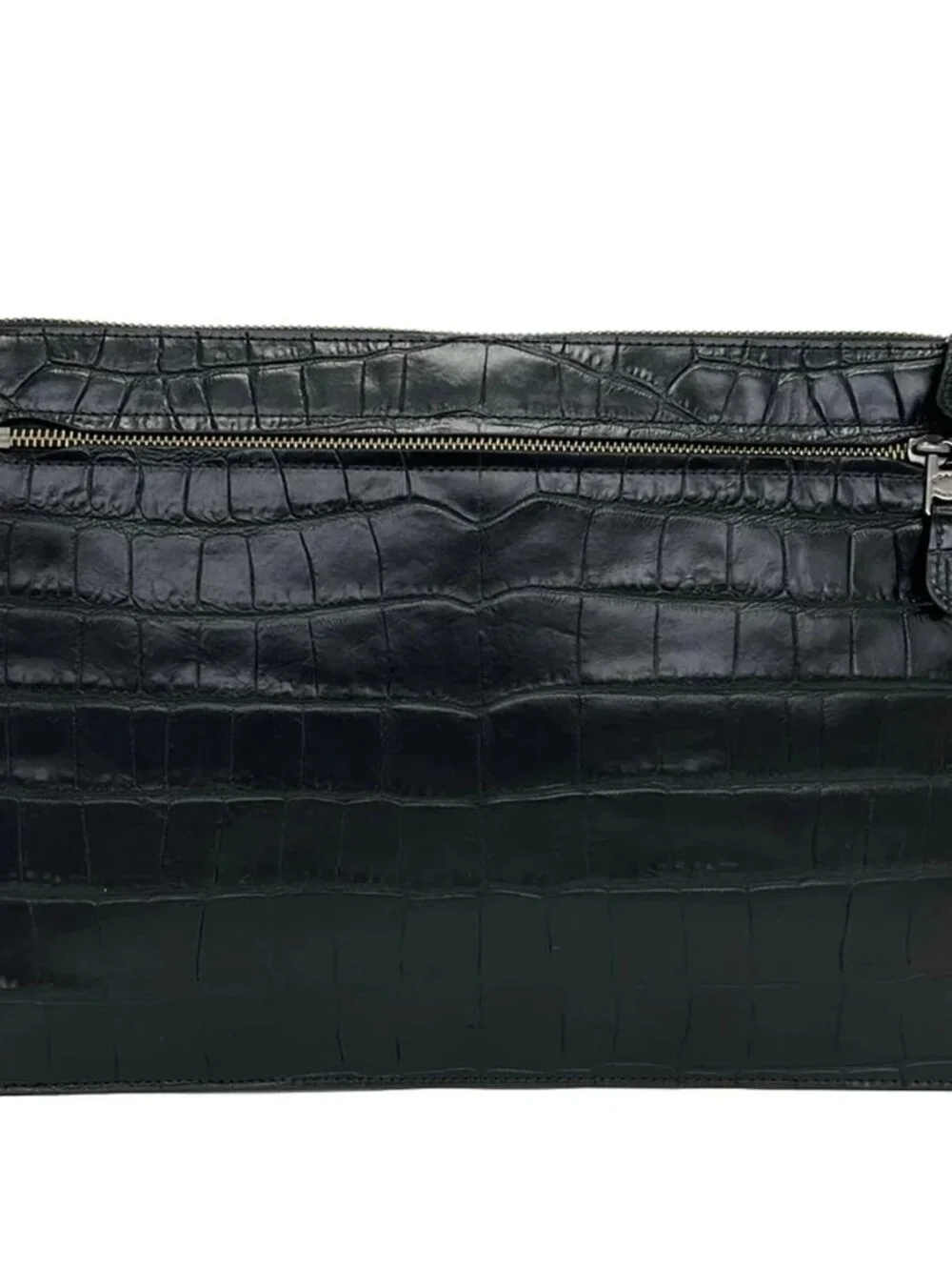 COACH Manhattan Convertible Slim Messenger Bag 25992 Black Leather Clutch Bag